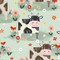 Fabric 3 Wishes Mint On the Moove Little Foot Farm Flannel by the Quarter Yard 23752-MNT-F